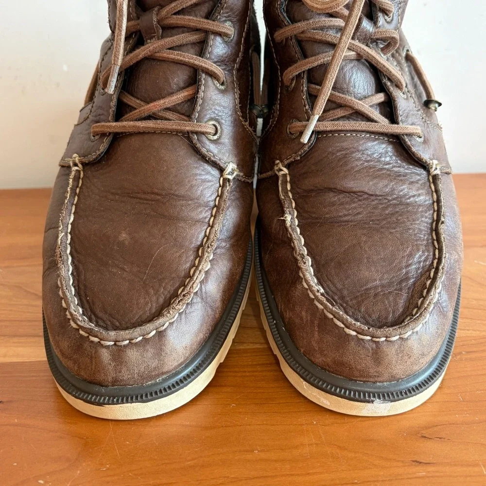 Sperry Top-Sider Mens STS14151 Waterproof Leather Moc Toe Boots Brown 10.5M